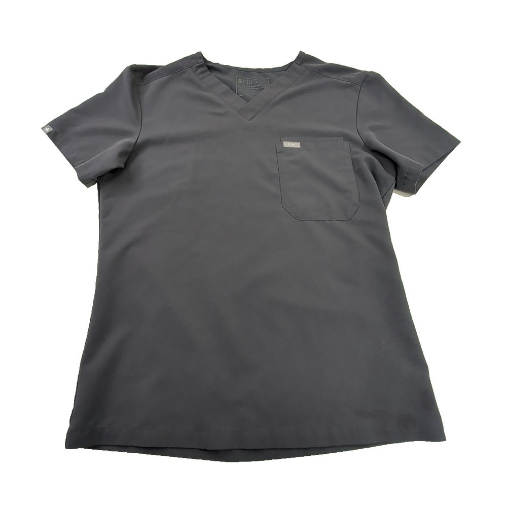 Figs Leon Three Pocket Scrub Top Mens S Graphite‎ Gray Technical Collection